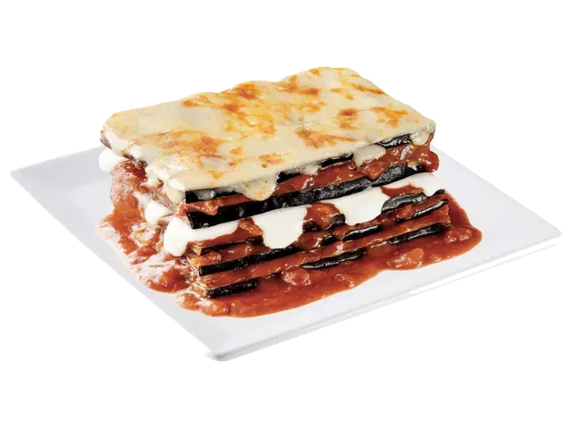 Lasanha de Beringela All Vegetariana, prato completo com acompanhamentos