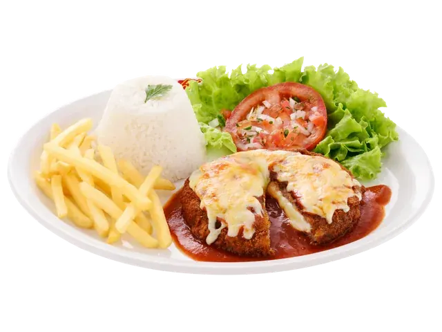 Polpettone Gourmet Parmegiana, prato completo com acompanhamentos